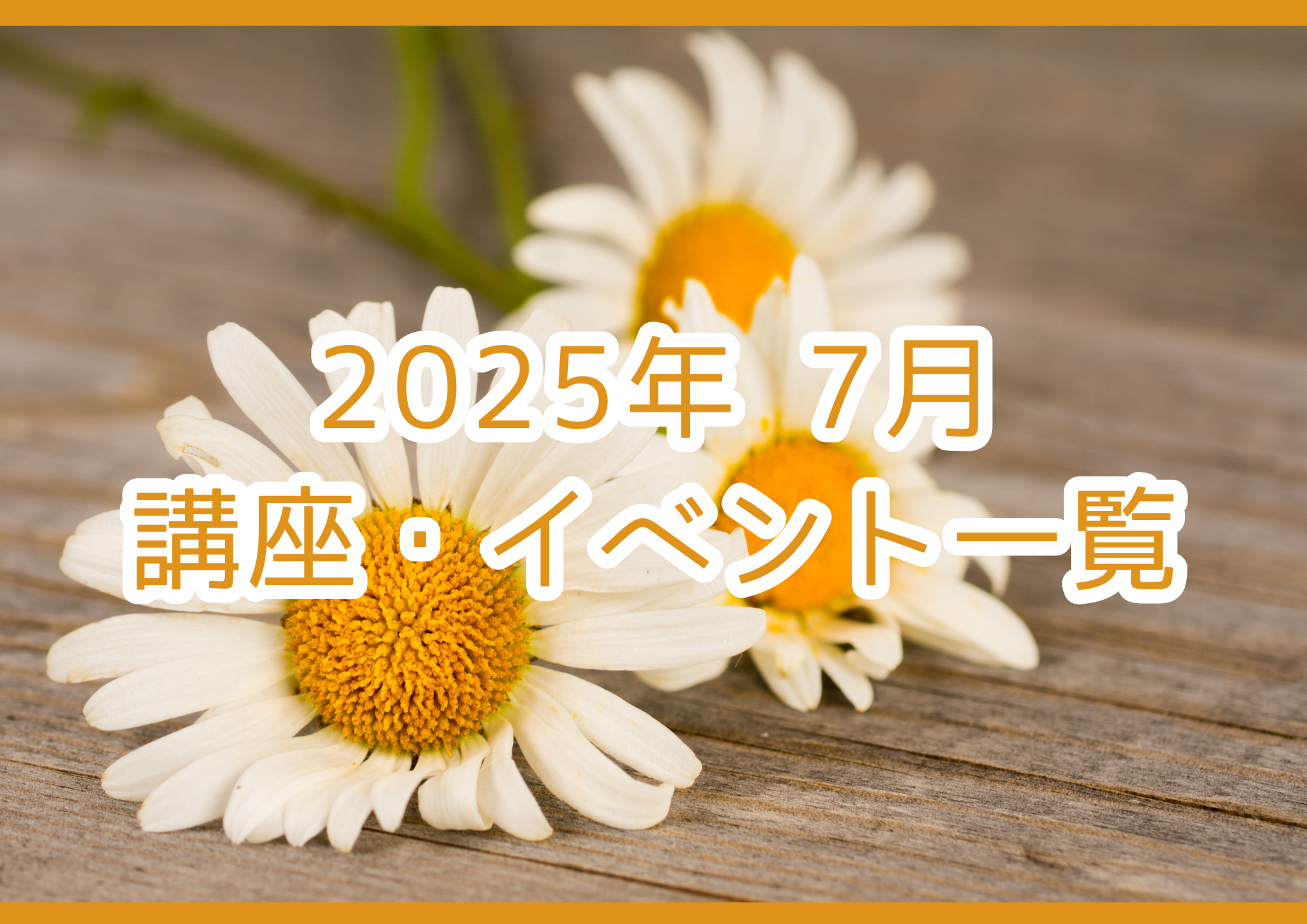 【2025年 7月】講座・イベントのご案内
